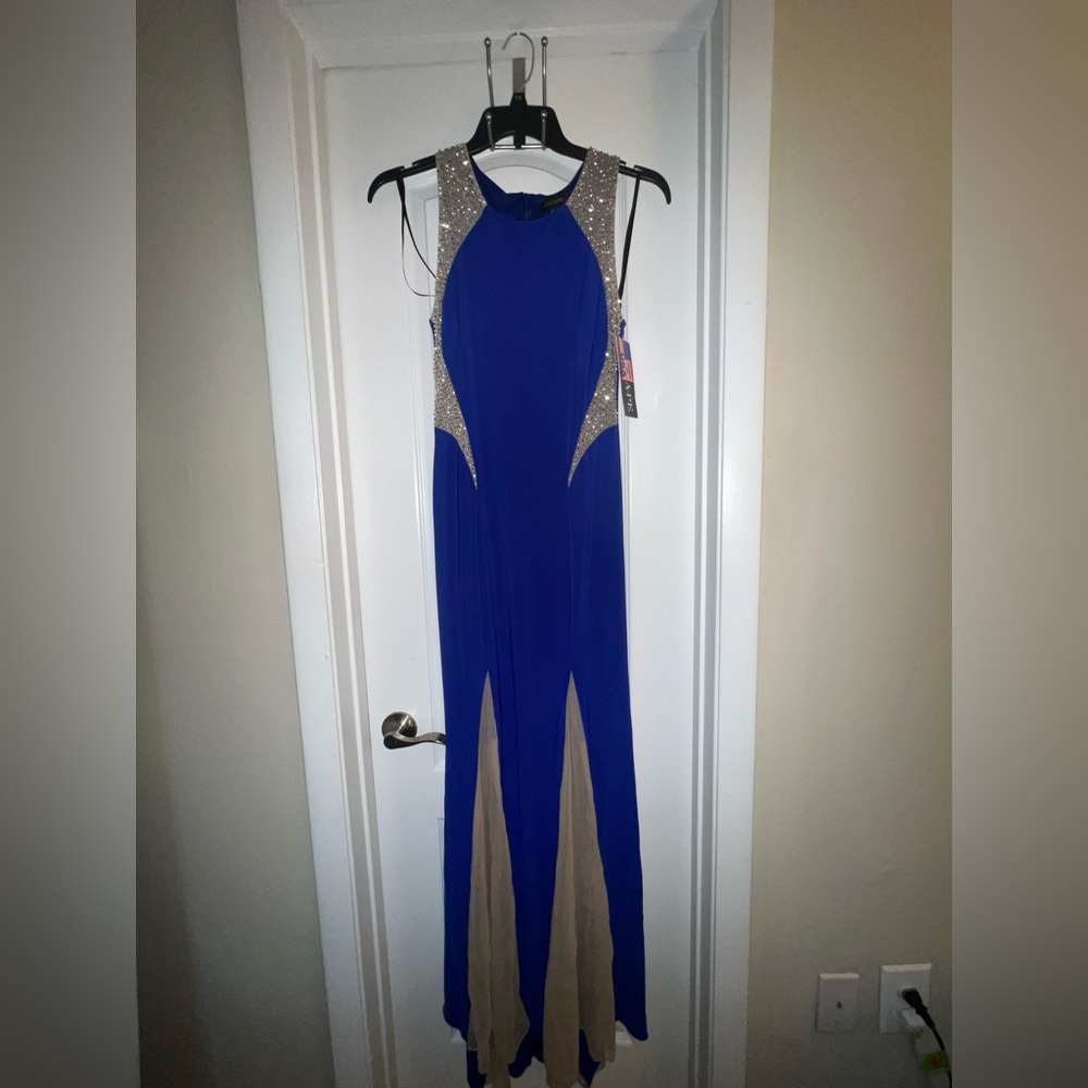 Mermaid Style Prom Dress with Mesh Cutouts
